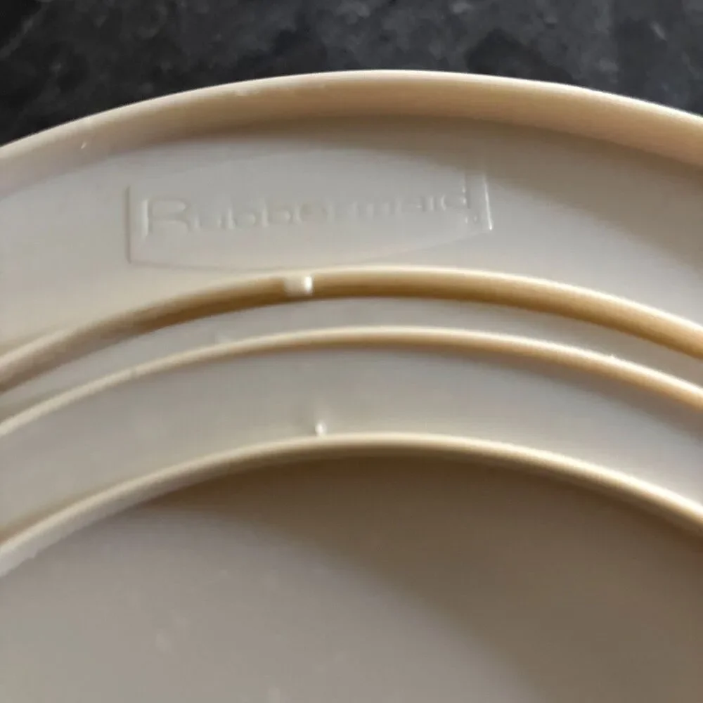 Vintage Rubbermaid Lazy Susan 2 Tier Round Spice Turntable Beige #2709